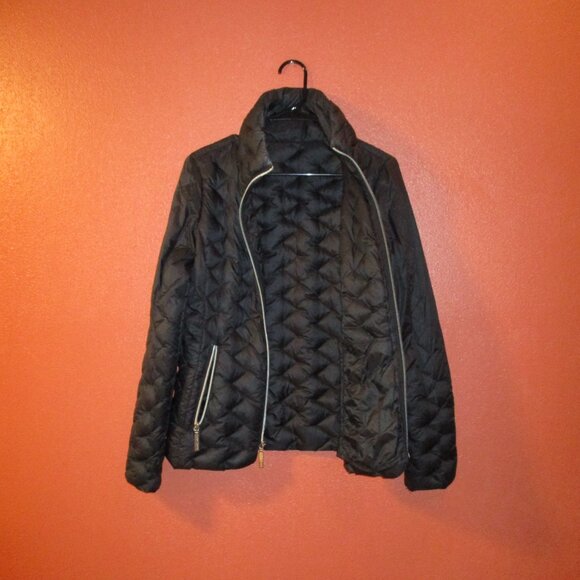 Betsey Johnson Woman Small Black Full Zip Pockets Feather Down Winter Coat - Picture 4 of 8